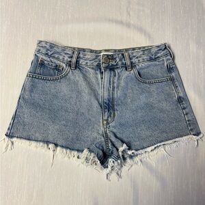 PacSun Light Wash Frayed Hem Denim Shorts | ~30” Waist